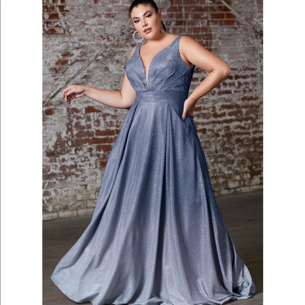 Glitter Sparkle Ombré Prom Dress Pageant Gown Plus Size